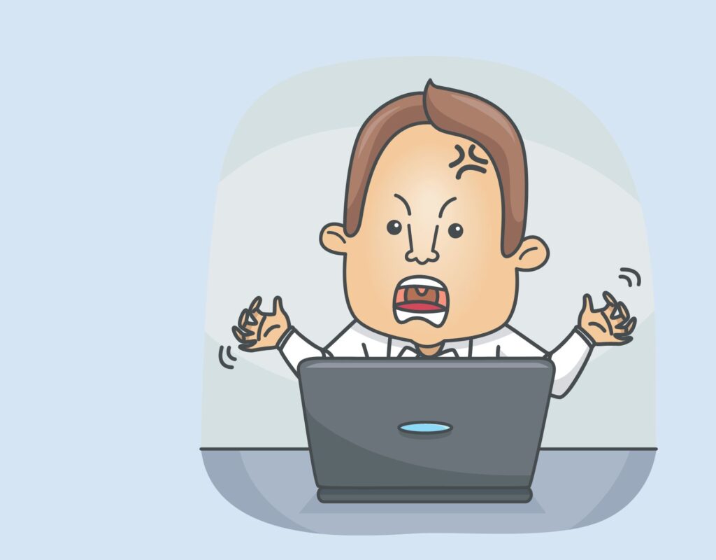 A frustrated visitor over website slow loading
