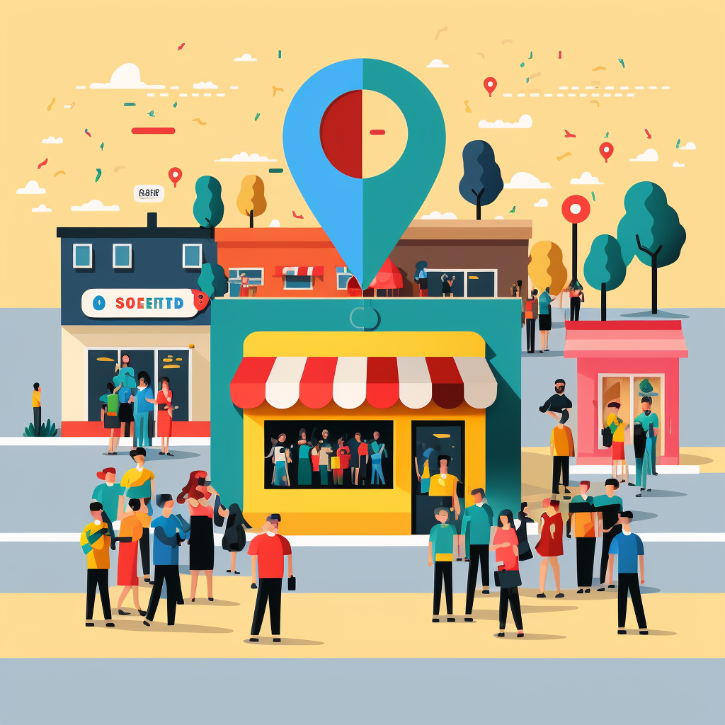 An illustration concept of a crowded business achieved with the help of local SEO