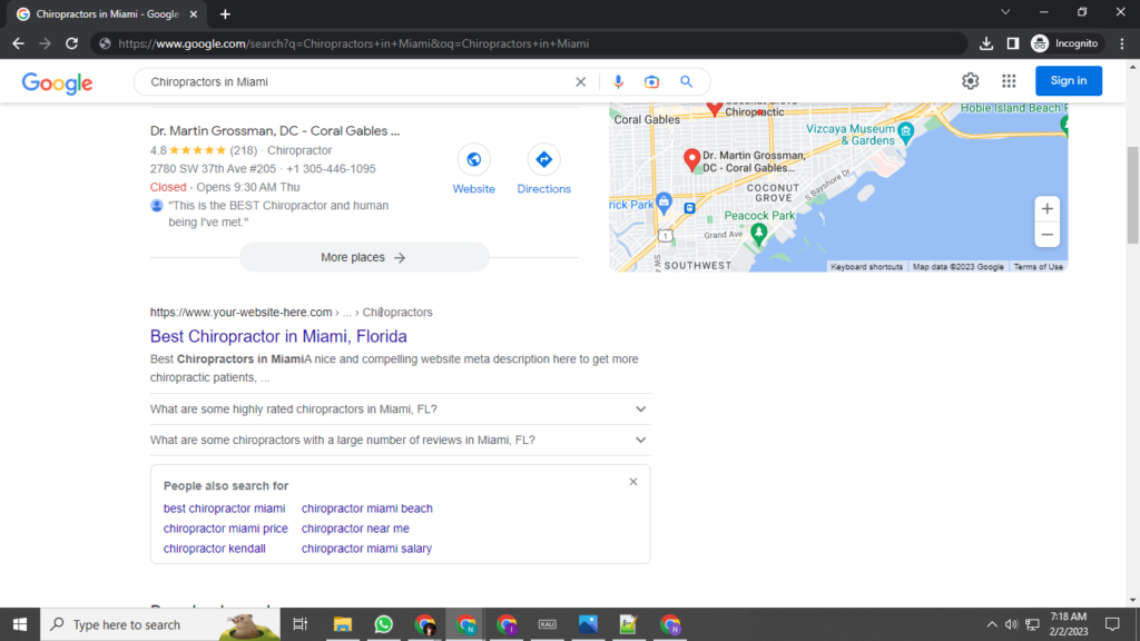 Chiropractors in Miami - Concept for SEO Practices for Chiropractors